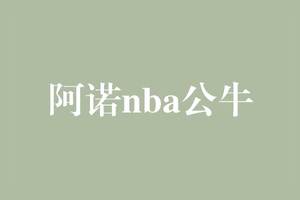 阿诺nba公牛