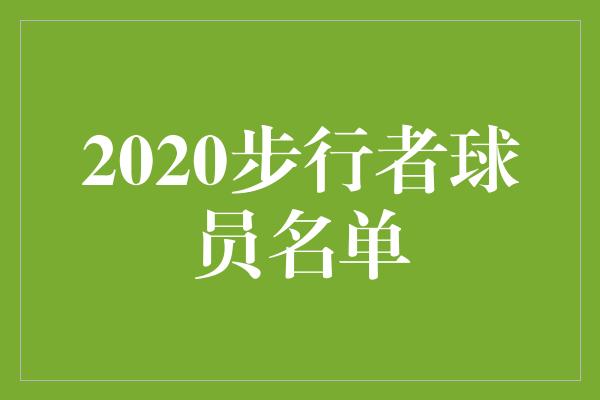 2020步行者球员名单