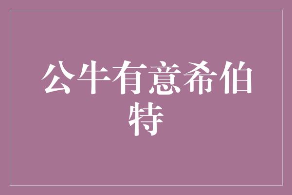 公牛有意希伯特