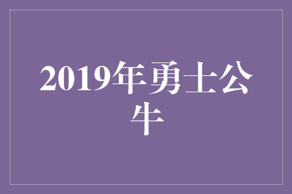 2019年勇士公牛