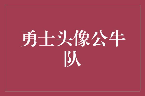勇士头像公牛队