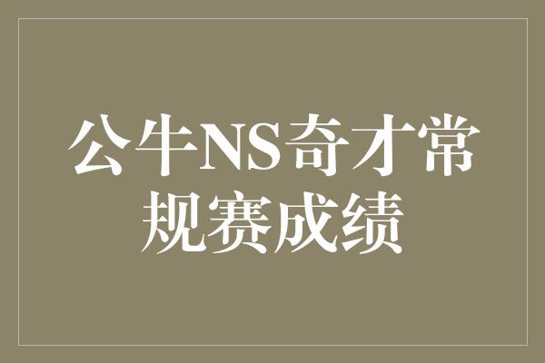 公牛NS奇才常规赛成绩