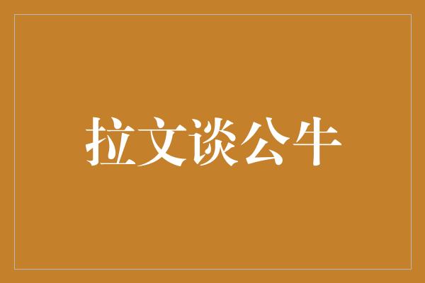 公牛队！拉文谈公牛-传承与超越的旅程