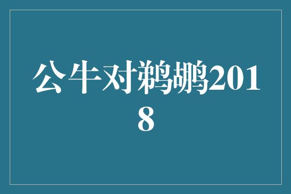 公牛对鹈鹕2018