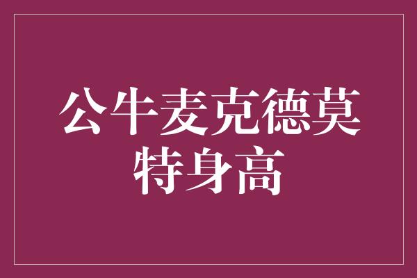 公牛队!公牛麦克德莫特身高