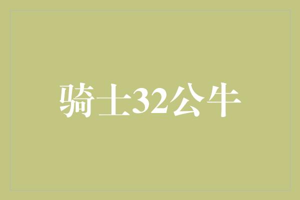 观众！改写历史！骑士32公牛 传奇对决再掀篇章