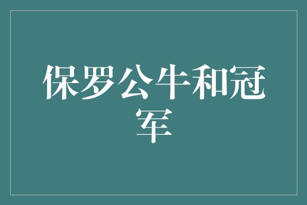 保罗公牛和冠军