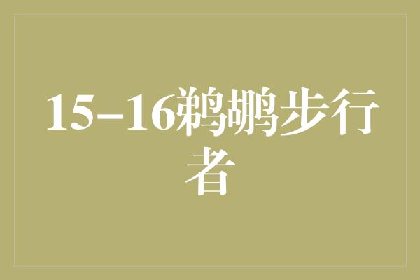 15-16鹈鹕步行者