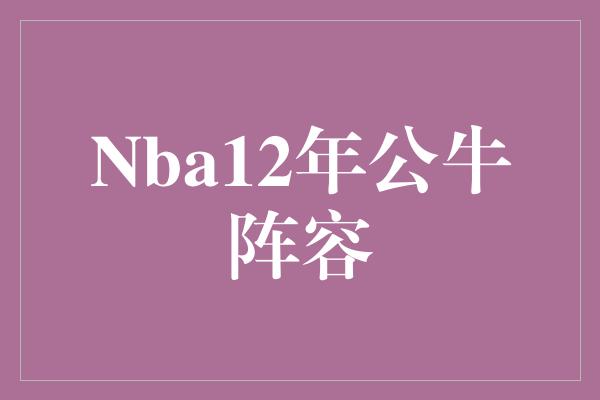 Nba12年公牛阵容