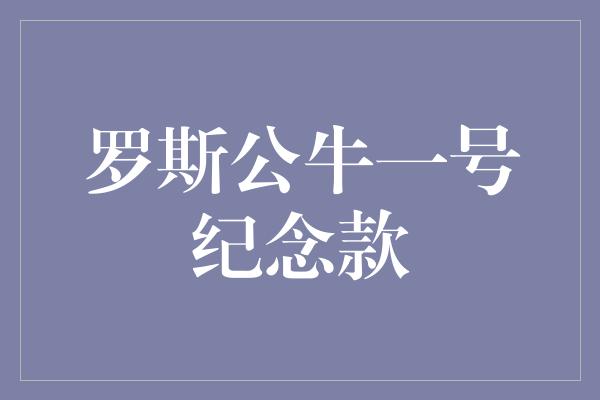 罗斯公牛一号纪念款