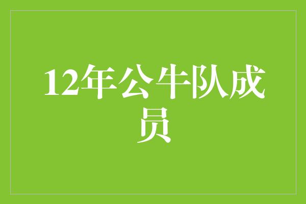 公牛队！回顾经典，珍藏回忆——12年公牛队成员