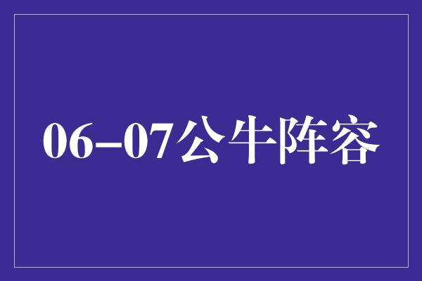 06-07公牛阵容